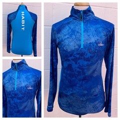 HABIT Solar Factor 1/4 Zip Light Pullover Windbreaker Men’s S Small Blue