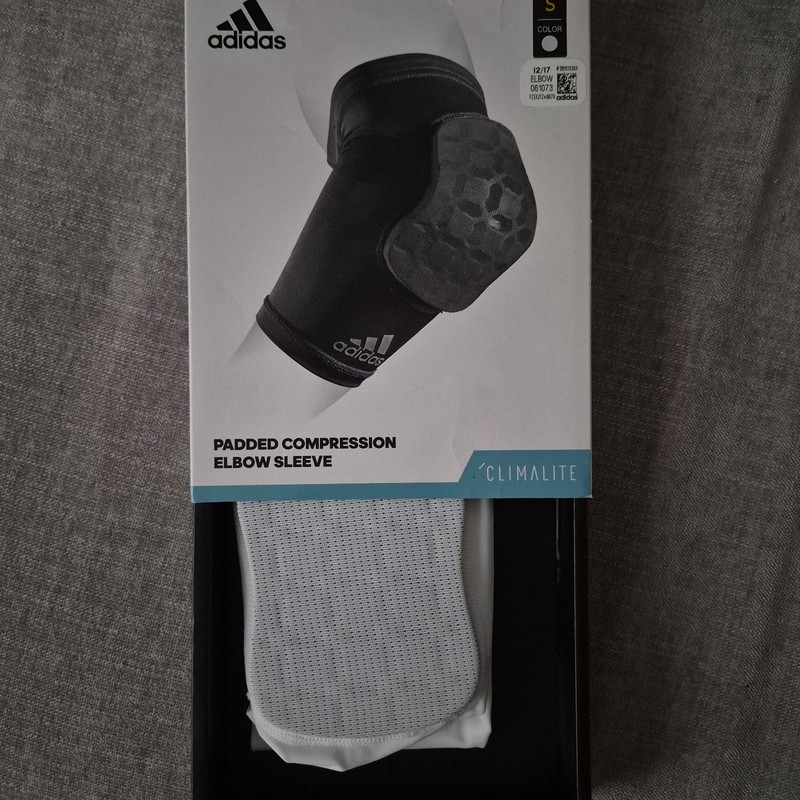Adidas Padded Compression Elbow Sleeve Size S/ L/ XL Color White gallery