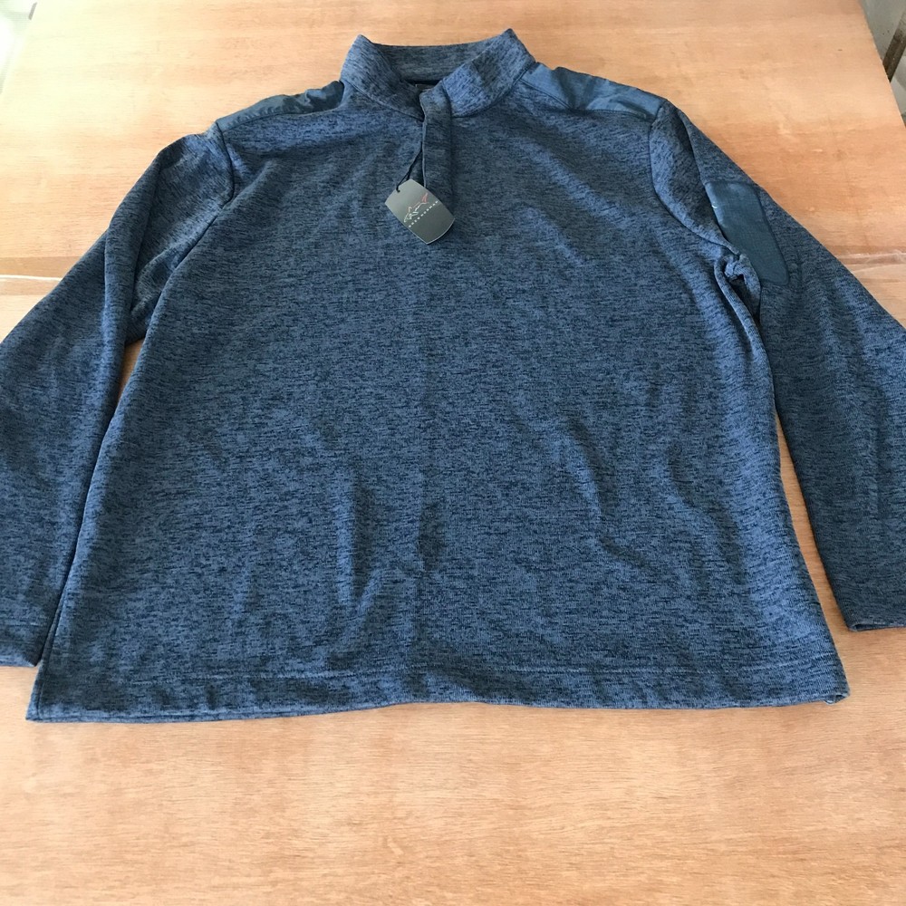 Greg Norman Play Drive Pullover Men XXL Blue 1/4 Button Up Zip Pocket Athleisure