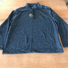Greg Norman Play Drive Pullover Men XXL Blue 1/4 Button Up Zip Pocket Athleisure