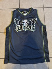 No Fear Men’s M Mesh V-Neck Tank Jersey Breathable Skull Graphic Black Green