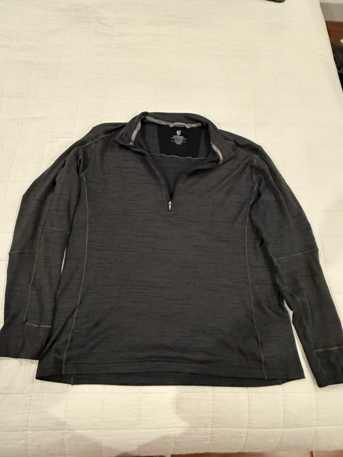 KUHL Men's XL Gray Polyester 1/4 Zip Mock Neck Long Sleeve Hiking Pullover gallery