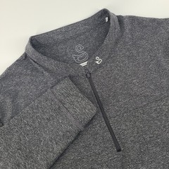 Swannies Light Heather Gray Performance Stretch Quarter Zip Golf Pullover LARGE