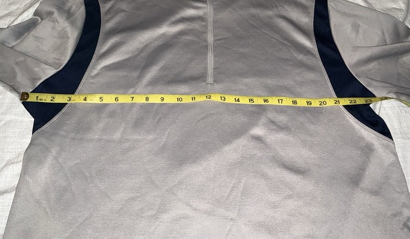 Nike Golf Therma-Fit Men's L Navy Gray 1/4 Zip Fleece Pullover Light Jacket Logo gallery