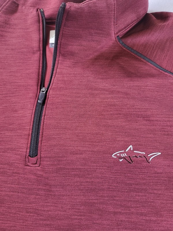 Greg Norman Play Dry Men's 1/4 Zip Long Sleeve Pullover Red Wine Burgandy Large gallery