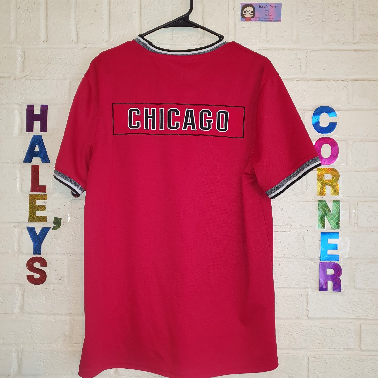Chicago Mesh Jersey Top Gym Red/ Black Men'sSize L gallery