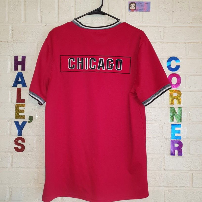 Chicago Mesh Jersey Top Gym Red/ Black Men'sSize L gallery