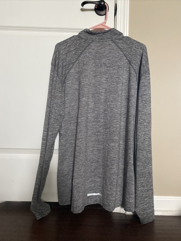 Nike Men's DriFit 1/4 Zip Running Shirt Athletic Gray Size Large gallery