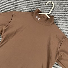 Under Armour Compression Shirt Mens Small Brown Long Sleeve Mock Neck Active