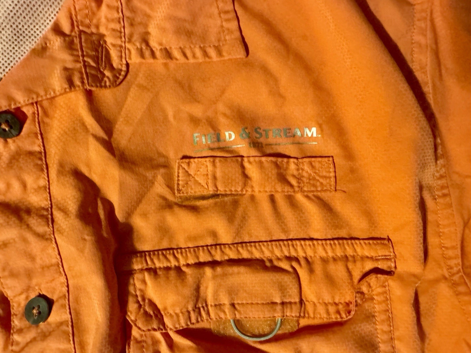 Field And Stream Short Sleeve Fishing Shirt Size L Orange “Smart Cool” Tech gallery
