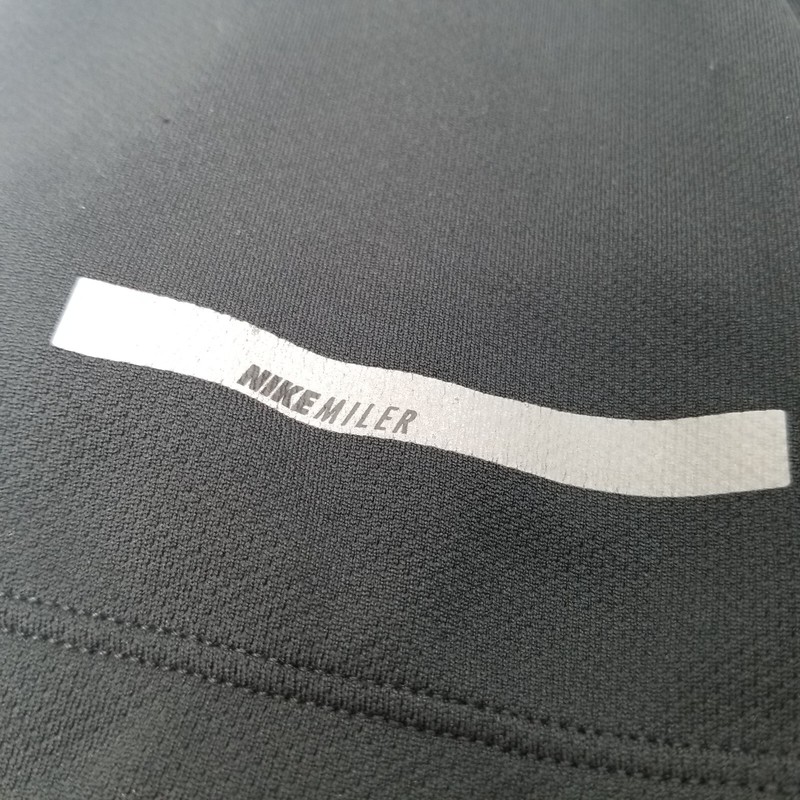 Nike Dri-Fit Shirt Men's Large Black Nike Miler Athletic Swoosh Running Athletic gallery