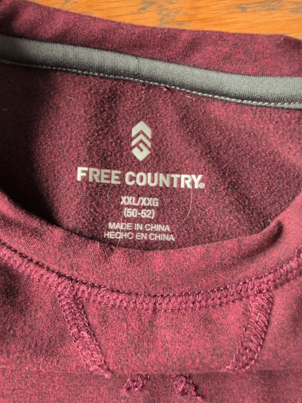 Free Country Shirt Men’s XXL Burgundy Micro-Tech Long Sleeve Comfort Stretch EUC gallery
