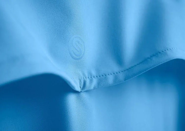 SCALES Men's Solid Quarter-Zip Pullover powder blue tropical print lining Sz S gallery