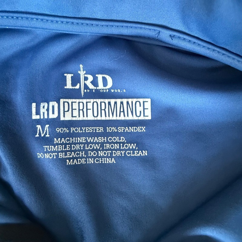 LRD Performance Mens Medium Pullover 1/4 Zip Long Sleeve Shirt Blue gallery