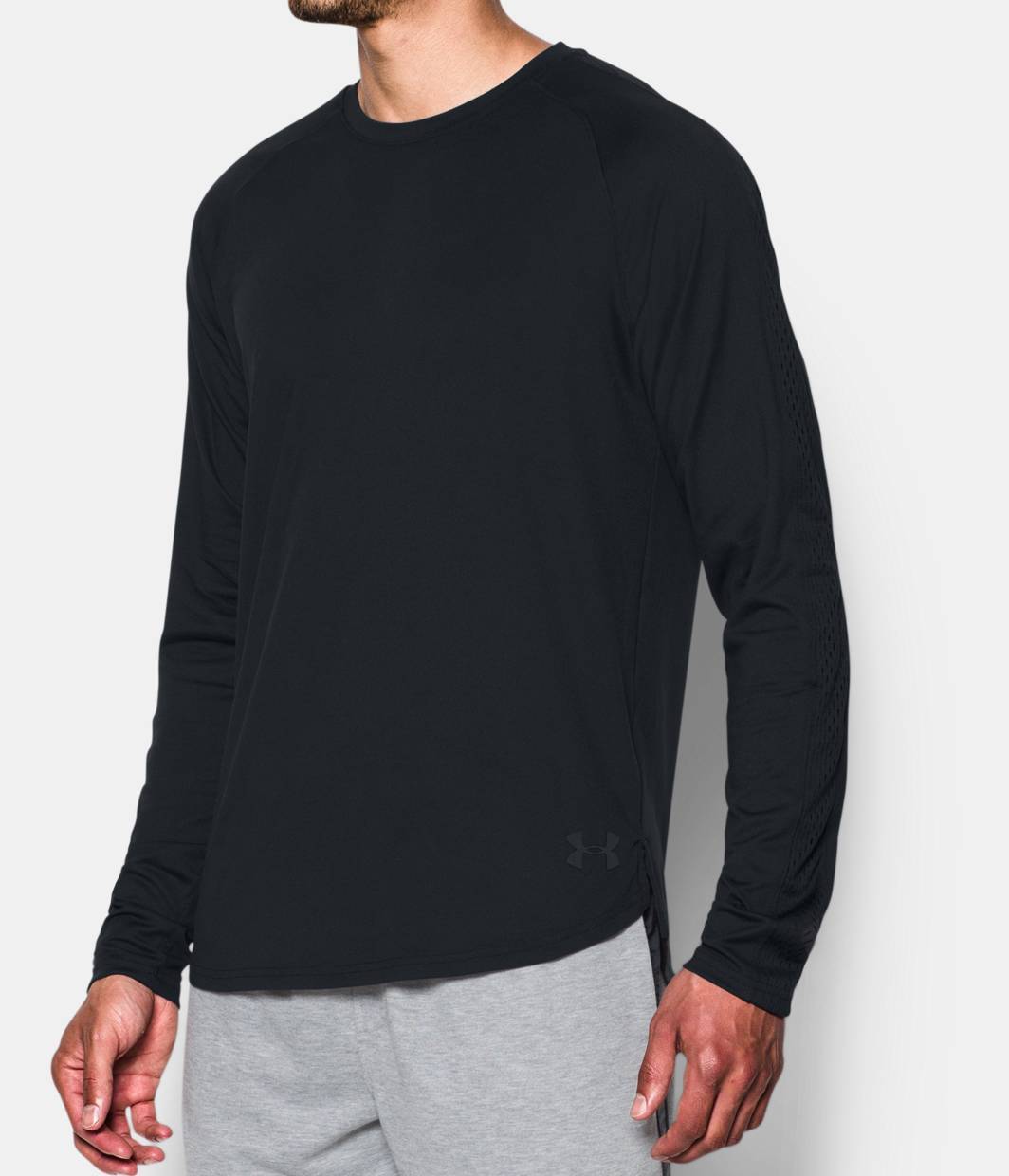 Under Armour Men UA Pursuit Long Sleeve Tee Shirt 1282971 - Black or Grey Size S gallery