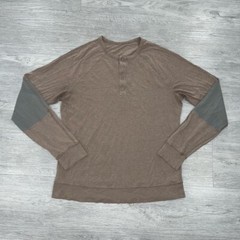 Lululemon Men L? Synth Long Sleeve Heathered Soft Earth Henley Pullover Stretchy