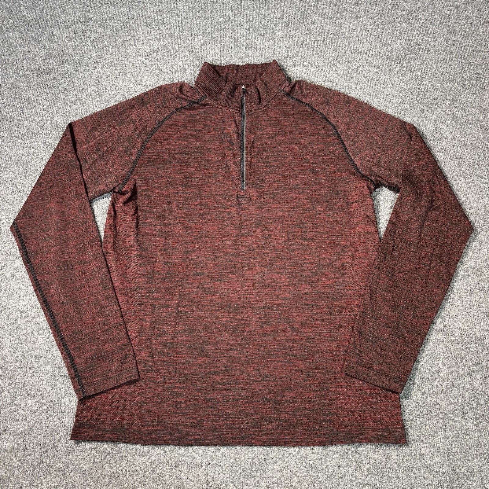 Lululemon Metal Vent Tech 1/2 Zip Pullover Mens Large Red Black Heathered gallery