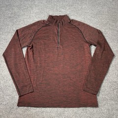 Lululemon Metal Vent Tech 1/2 Zip Pullover Mens Large Red Black Heathered