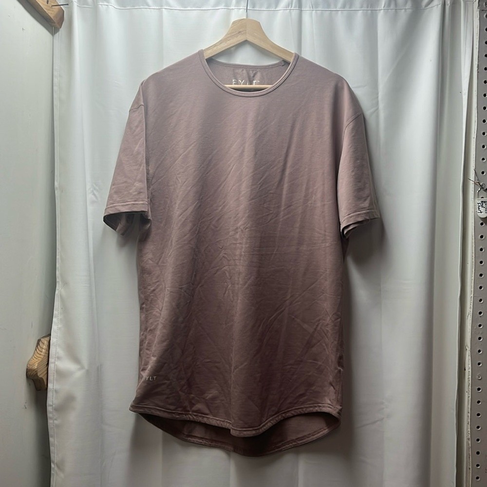 BYLT Basic Gray Mauve Drop Cut Short Sleeve LUX- XL
