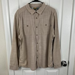 The North Face Men’s Beige/Khaki Button Up Long Sleeve Cotton Shirt Size XL