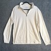 Old Navy Men's XL Relaxed Mock Neck 1/4 Zip Pullover Pockets White gallery