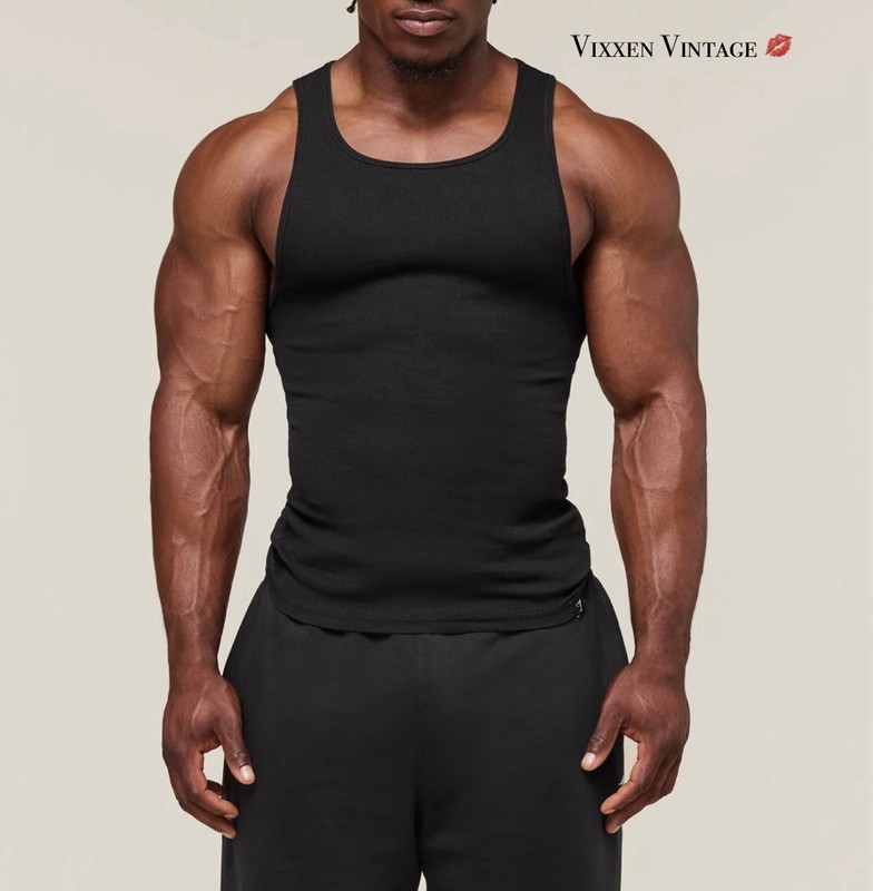 GYMSHARK 'RIBBED TANK 1PK' IN BLACK & LIGHT GREY CORE MARL BUNDLE LOT OF 3 $48 gallery