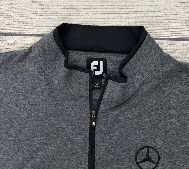 FOOTJOY GOLF Mens XL Gray Heather 1/4 Zip Midlayer Mercedes Long Sleeve Pullover gallery