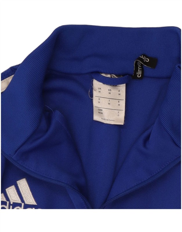 ADIDAS Mens Climalite Pullover Tracksuit Top Medium Blue Colourblock BX01 gallery