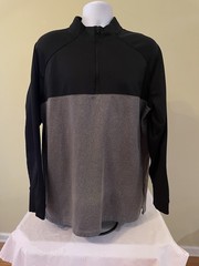 Nike Golf Mens 1/4 Zip Black & Gray Colorblock Fleece Pullover Size XXL Or 2XL