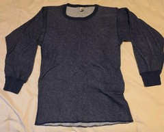 ​Morgan Performance Thermal Base Layer Top L 42-44 Blue Mesh Knit Long Sleeve