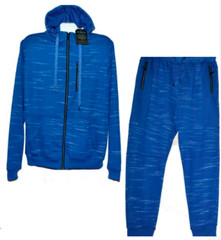 Xios Blue White Stripes Cotton Blend Men’s Sweat Suit Jacket Pants Size 2XL