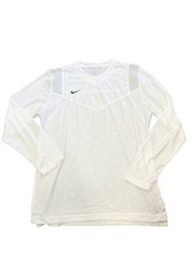 NWT $60 NIKE Dri-Fit CW3539 Athletic Football Long Sleeve White Shirt L Large