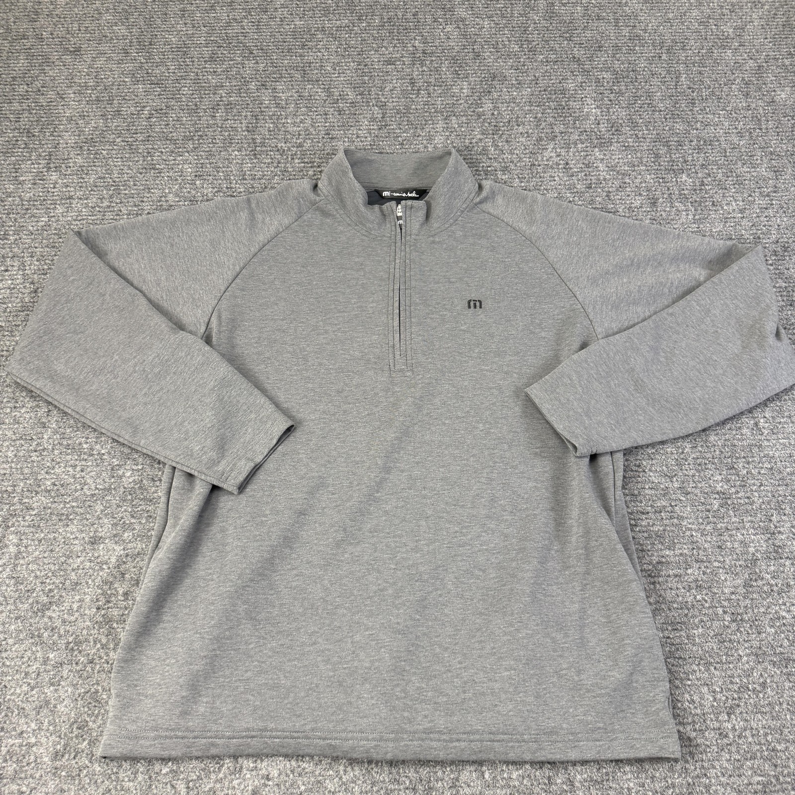 Travis Mathew Pullover Mens Large Gray Quarter Zip Golf Soft Sweater Performance gallery