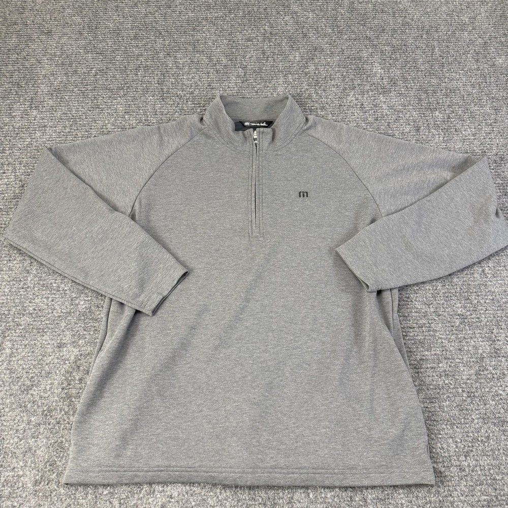 Travis Mathew Pullover Mens Large Gray Quarter Zip Golf Soft Sweater Performance