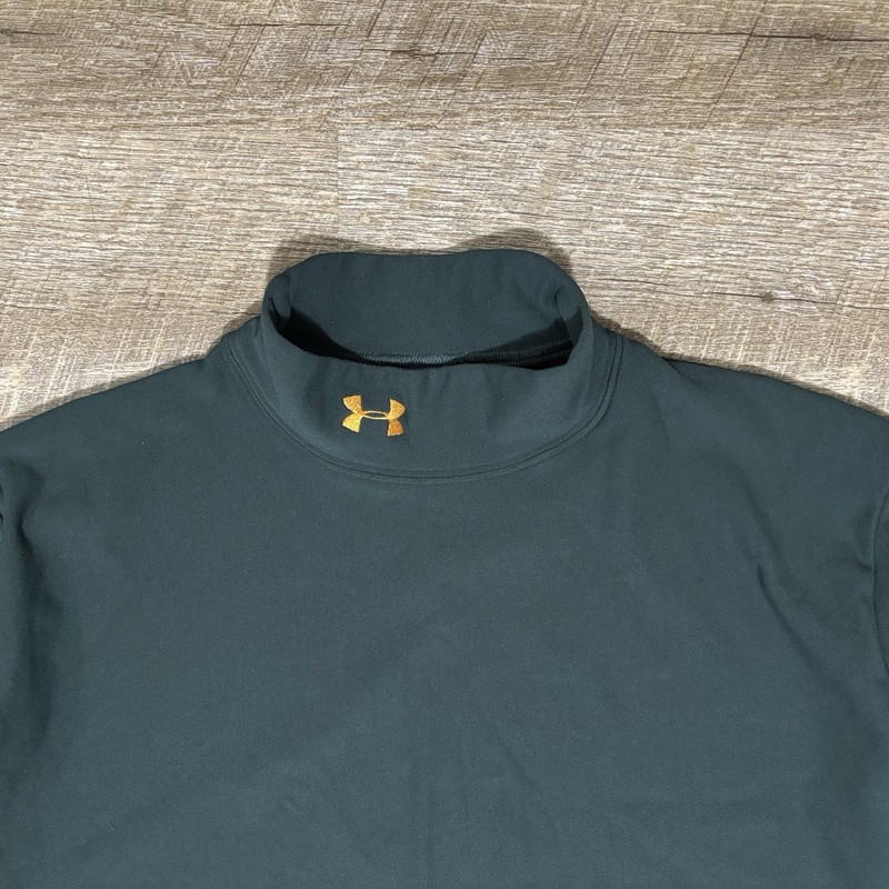 Under Armour Mock Turtleneck Compression Shirt Men’s XL Green Long Sleeve Thick gallery