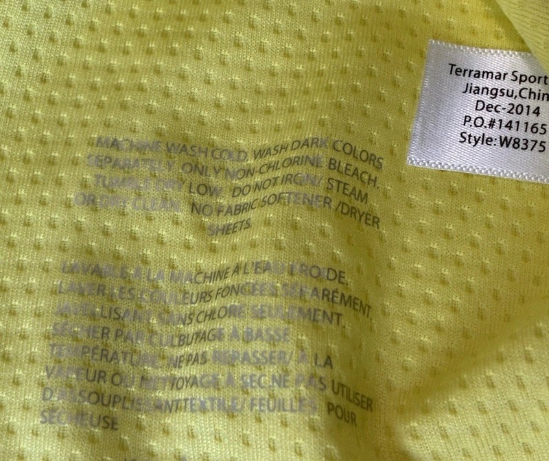NWT Terramar Sports Men's Medium Neon Yellow Helix Performance Mesh Tee gallery