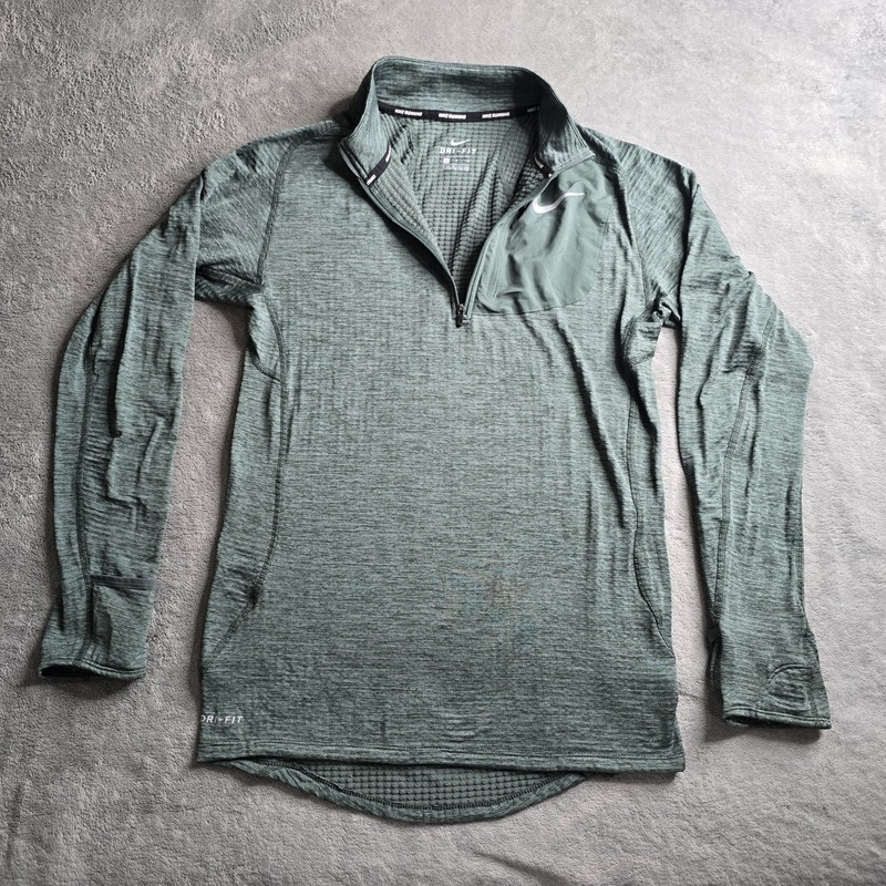 Nike Running 1/4 Zip Pullover Mens Small Green Element Therma Sphere Thumb Holes gallery