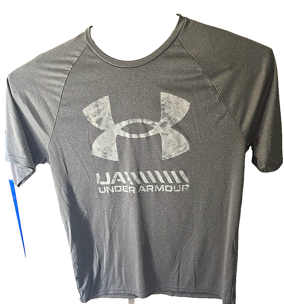 Under Armour XL T-Shirt Mens Loose Fit HeatGear Performance Training Tee Gray gallery