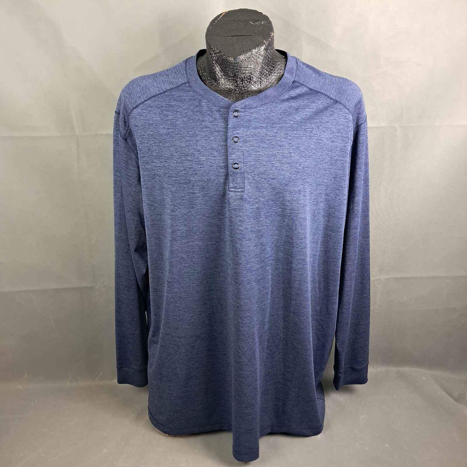Roundtree & Yorke Henley Shirt Size 3XT Mens Blue Work Play Performance Pullover gallery