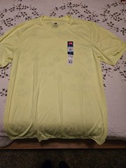 Hanes Cool Dri Men’s L Yellow Polyester Lightweight Regular Fit Crew Neck Tee