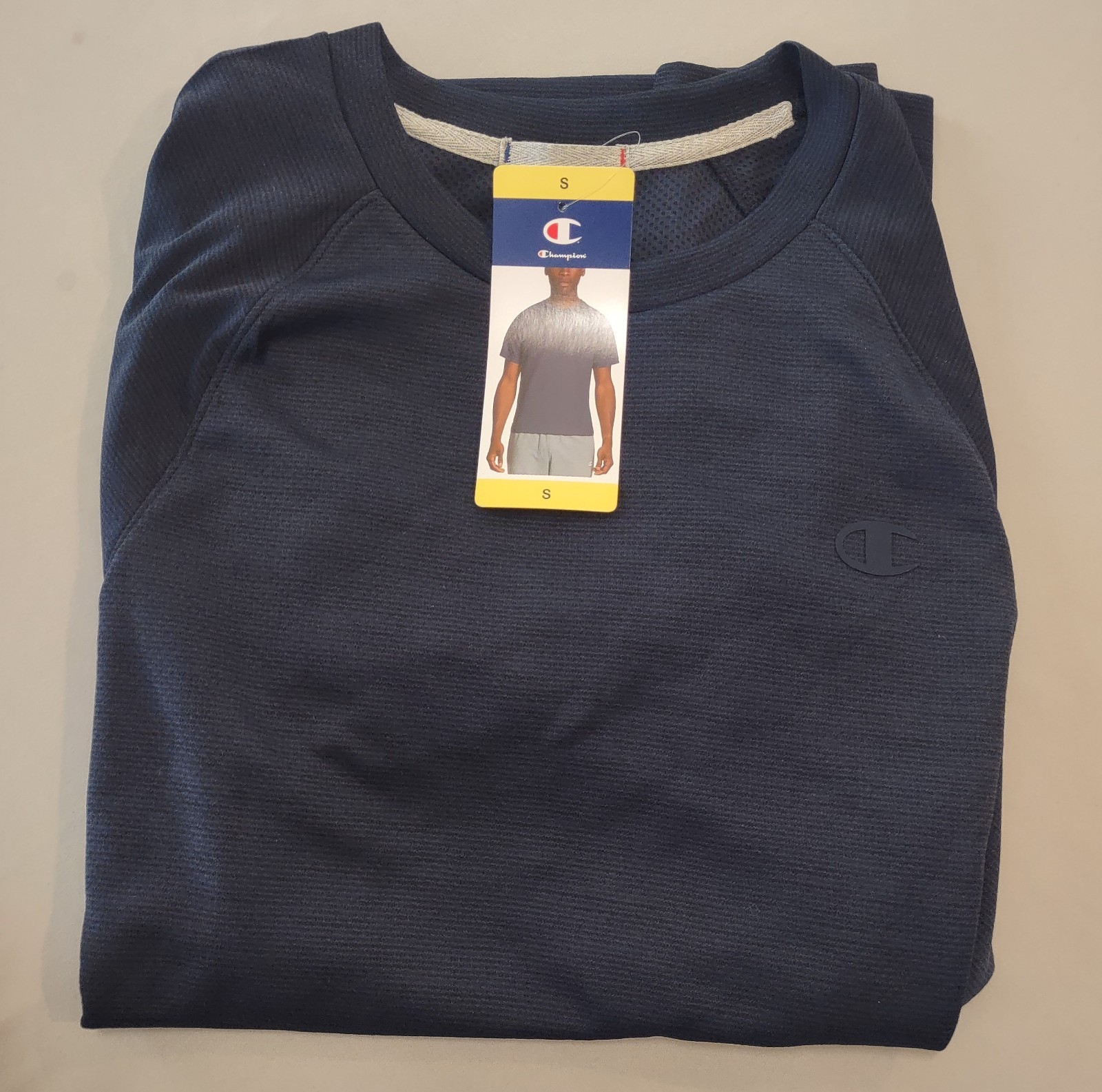 Champion Authentic Activewear Men's Breathable Mesh Shirt, Blue, Small gallery