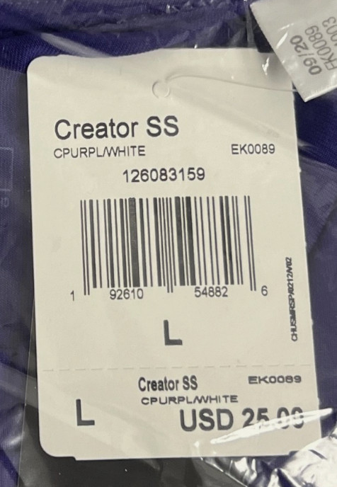 Adidas - Creator - Men's Short Sleeve T-Shirt - Purple - Large - EK0089 gallery