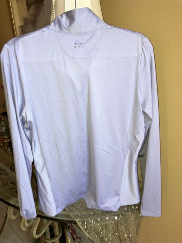 WOMEN’S CUTTER & BUCK DRYTEC UPF 50+ 1/4 ZIP Long Sleeve Shirt Lg. Lavender gallery