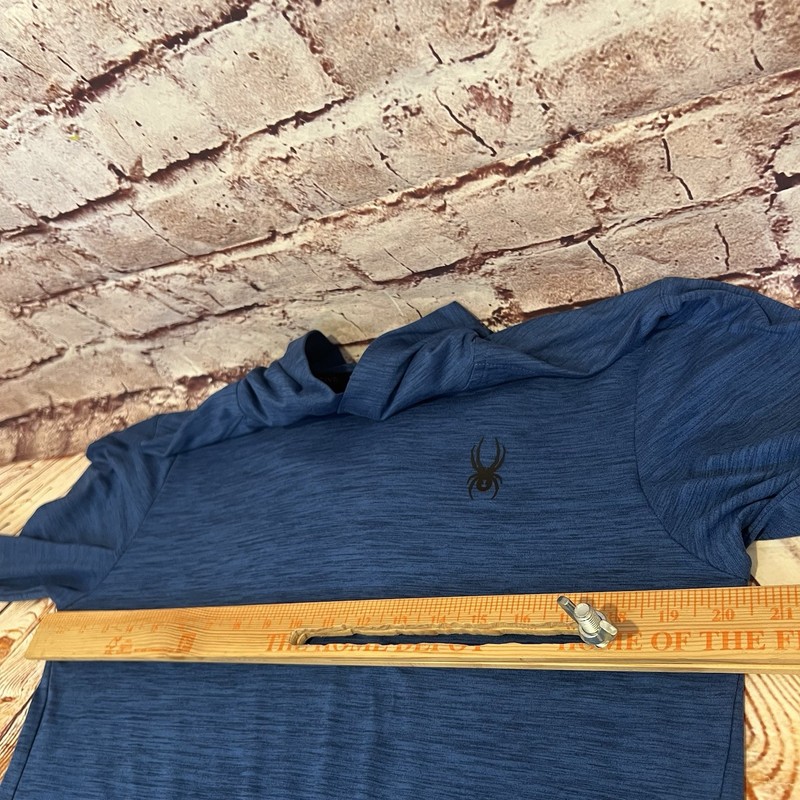 Spider Active ProWEB Men’s Blue Long Sleeve Performance Hoodie Shirt Size Medium gallery