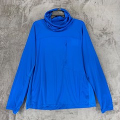 Coolibar Mens XL Blue UPF 50+ Sun Protection Cowl Neck Long Sleeve Shirt Pocket