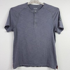 RHONE Shirt Mens L Grey Short Sleeve Raglan Henley Performance Athleisure Sports