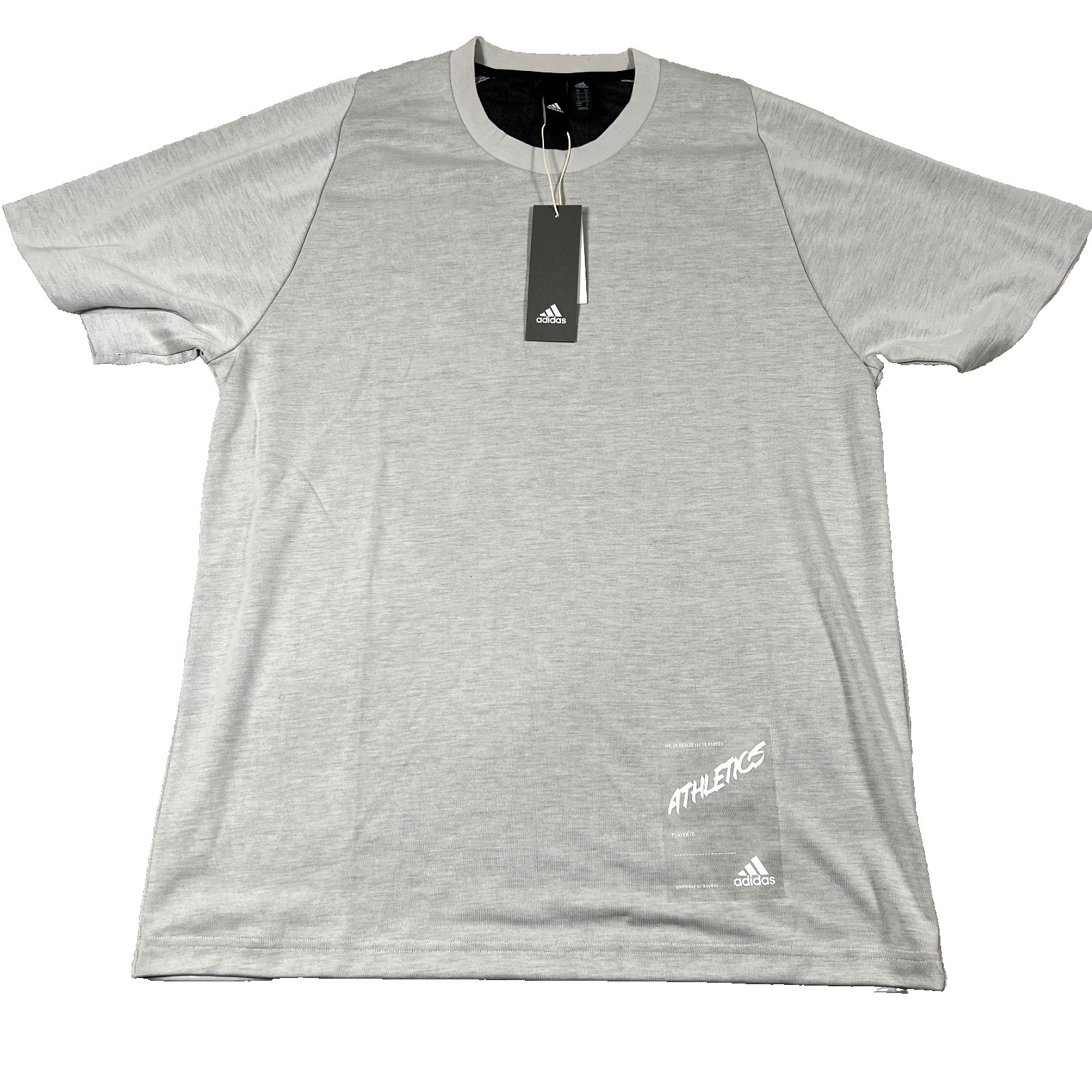 Adidas Mens Medium Gray Inside Mesh Tech Knit Short Sleeve Athletics T-Shirt NWT gallery
