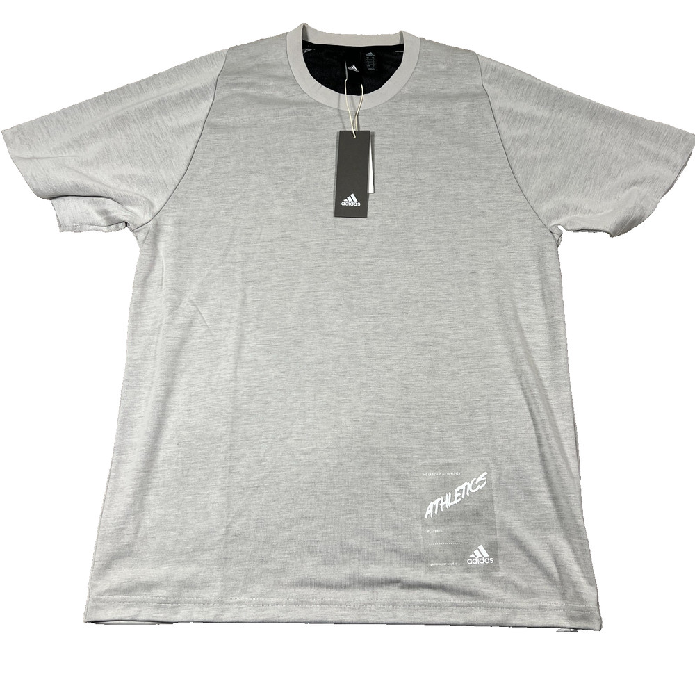 Adidas Mens Medium Gray Inside Mesh Tech Knit Short Sleeve Athletics T-Shirt NWT