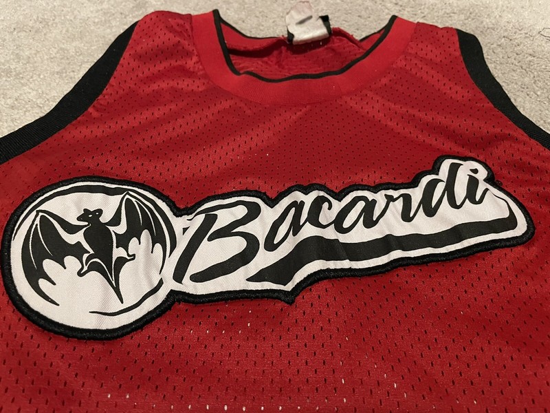 Retro Bacardi Mens Large Basketball Jersey Red Liquor Alcohol Puerto Rico Sports gallery