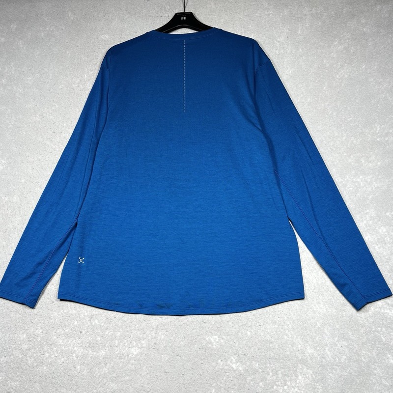 Lululemon Somatic Shirt Mens Large Blue Long Sleeve Reflective Line Activewear gallery